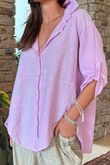 Made in Italy Pia Pillow Cotton Embroidered Tile Classic Shirt Candy